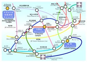 Access map to O-okayama campus